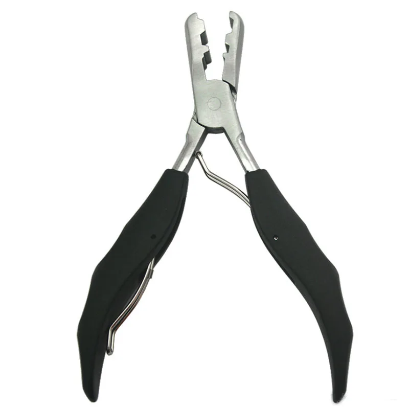 

1Pc 2 in 1 Black Flat Shape Plier with Small Grooves 3mm and 5mm grooves Pre-Bonded Hair Extension Clamp