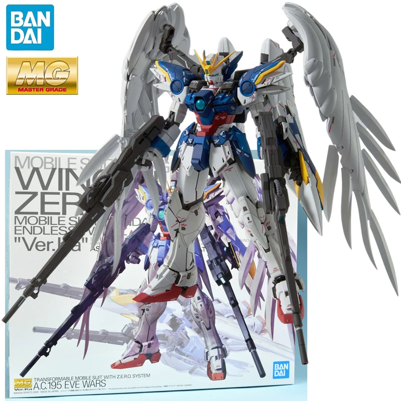 В наличии BANDAI Genuine MG 1/100 XXXG-00W0 W-Gundam Zero (EW) Ver.Ka Аниме Фигурки Сборка Модель Коллекция