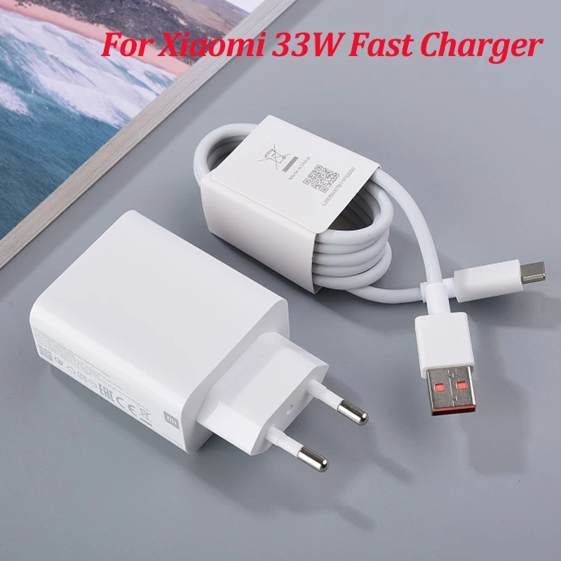

Оригинальное зарядное устройство 33 Вт для Xiaomi, адаптер питания для быстрой зарядки с турбо-зарядкой, 5 А, кабель Usb Type-C для Mi 11, 9, 9se, 9T, Redmi Note 10, ...
