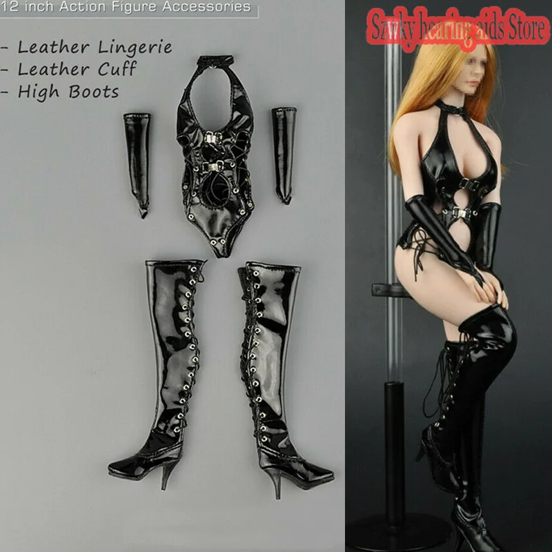 

ZY5009 1/6 Female Soldier Leather Underwear Lingerie Clothes Accessories Fit 12'' Soldier Action Figure Body Doll