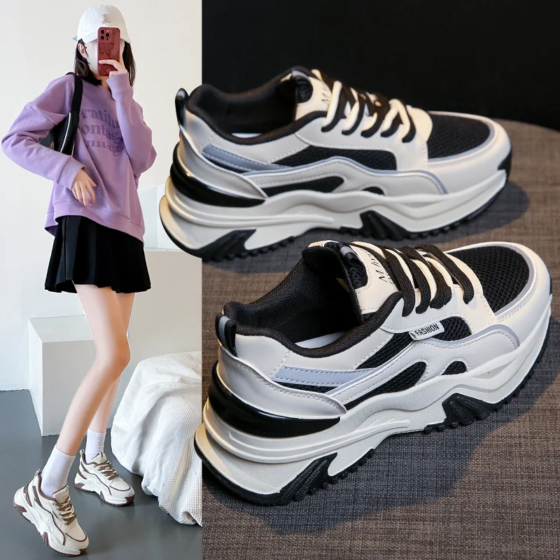 Женская обувь из натуральной кожи с 4 двигателями 202 Break Old Spring Sle универсальная Daddy