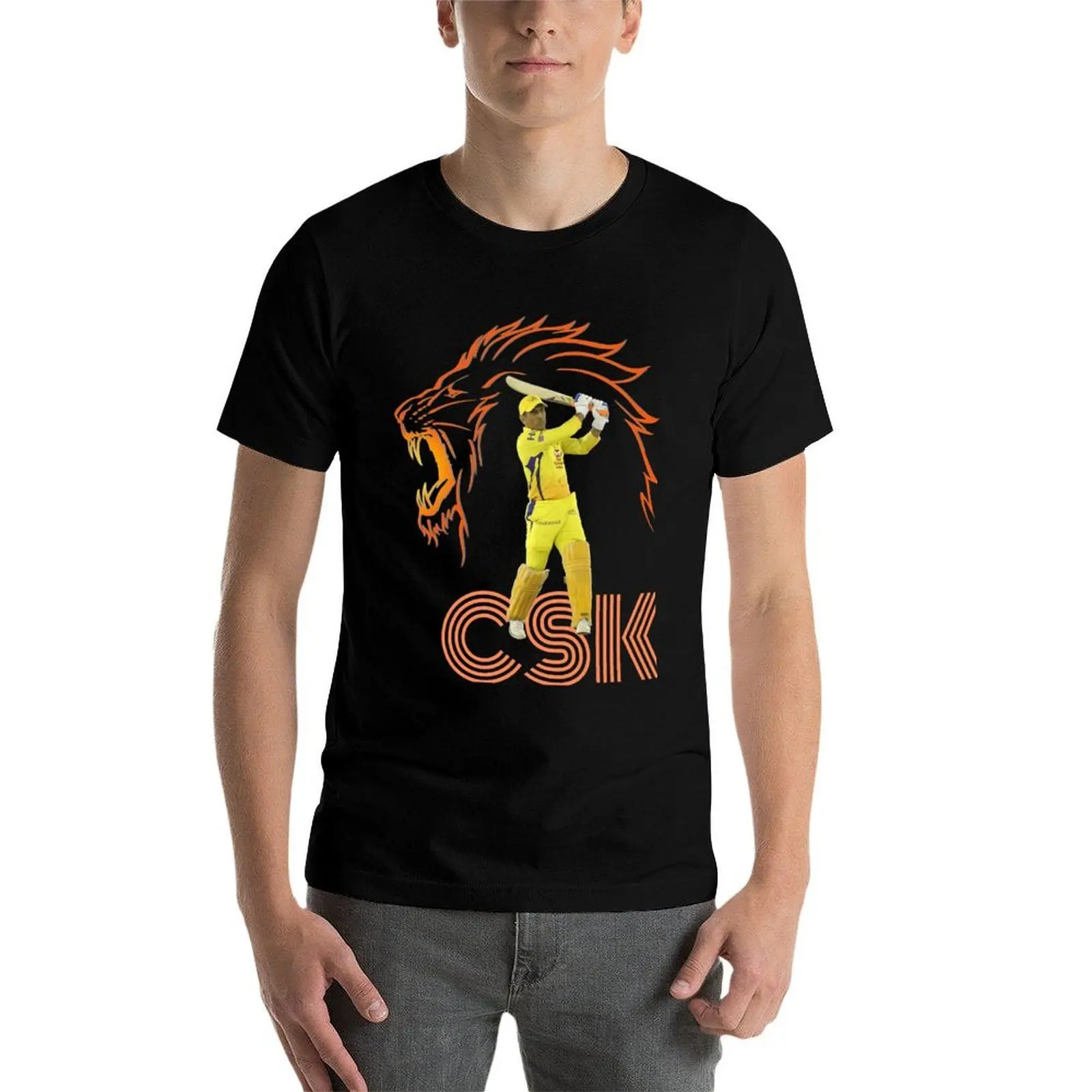 Фото Футболка Chennai Super Kings Dhoni Tee CSK, повседневная футболка с графическим принтом. №4