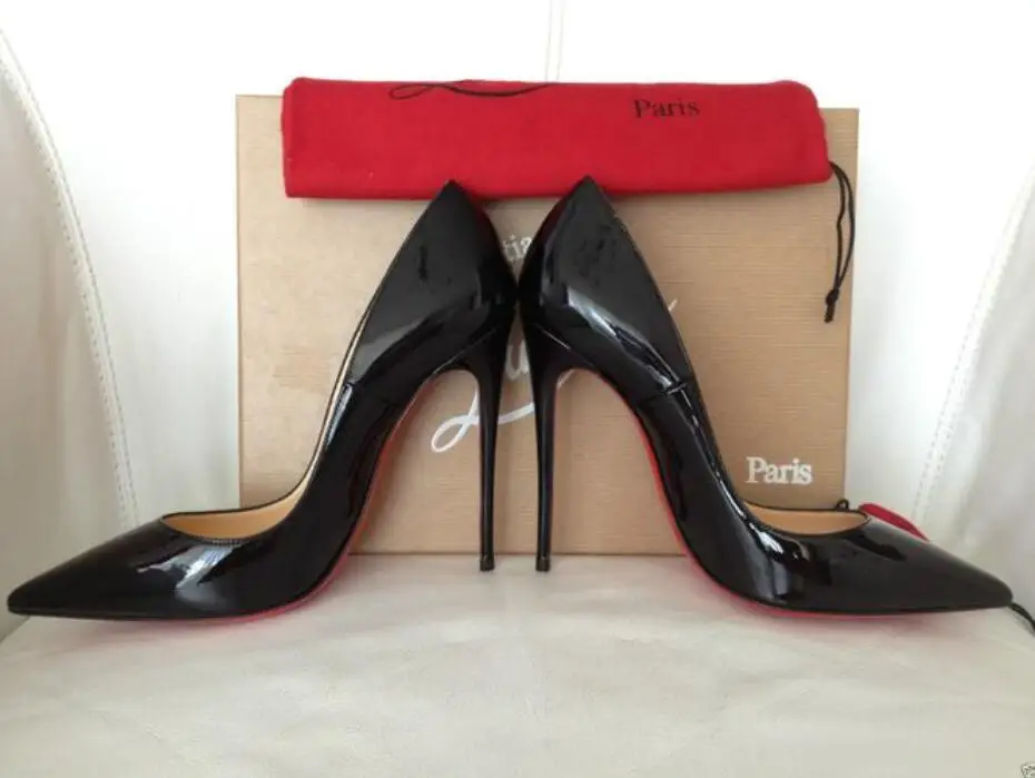 

Luxury Brand Pumps Women Red High Heels Shoes Pointed Toe Sexy 8cm 10cm 12cm Nude Black Patent Leather Ladies Dress Shoes 44