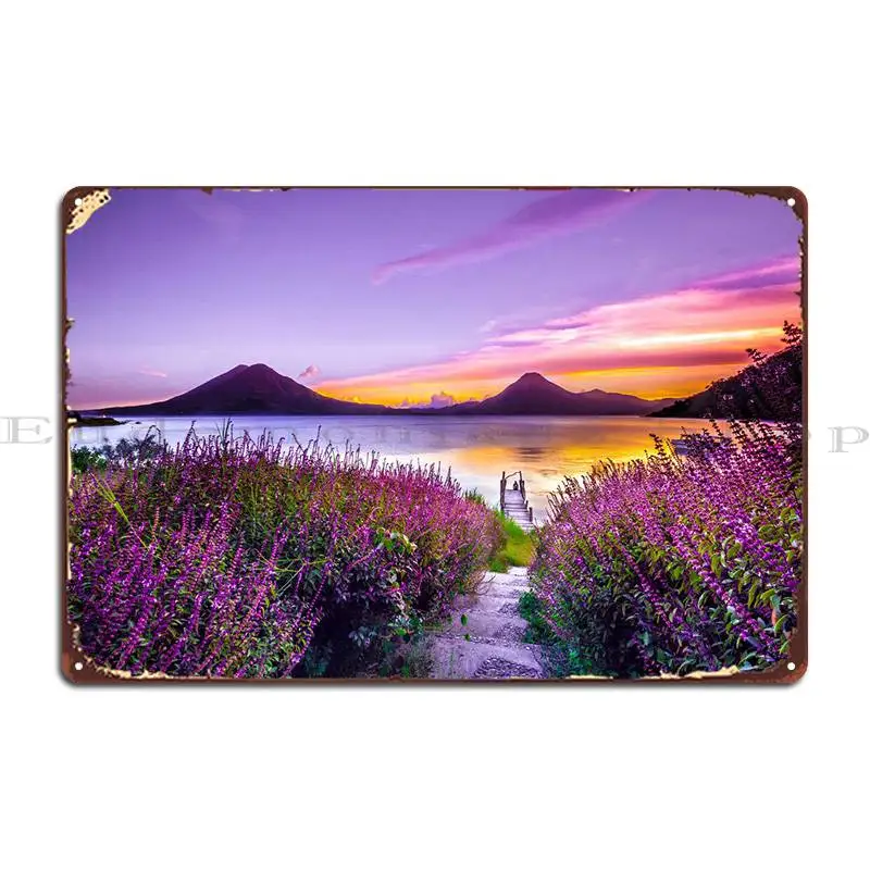 

Горы по озеру, закат, металлический плакат, индивидуальный домашний Настенный декор, фотопостер