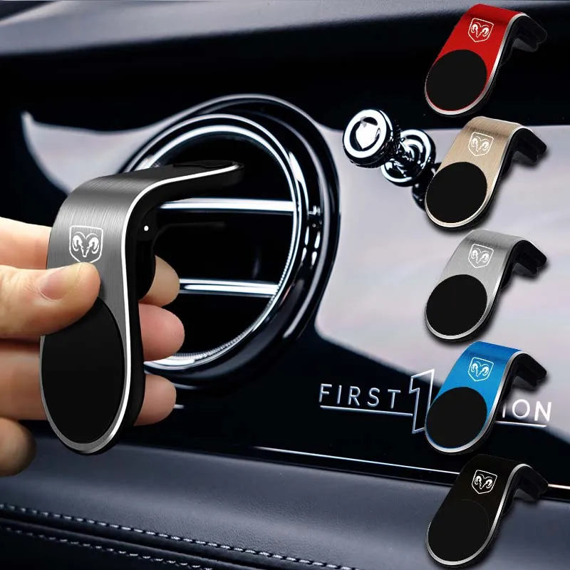

Car Magnetic L Shape Phone Holder Mobile Mount Smartphone Support Stand for Dodge Challenger Caravan RAM2017 2018 2019 2020 2021