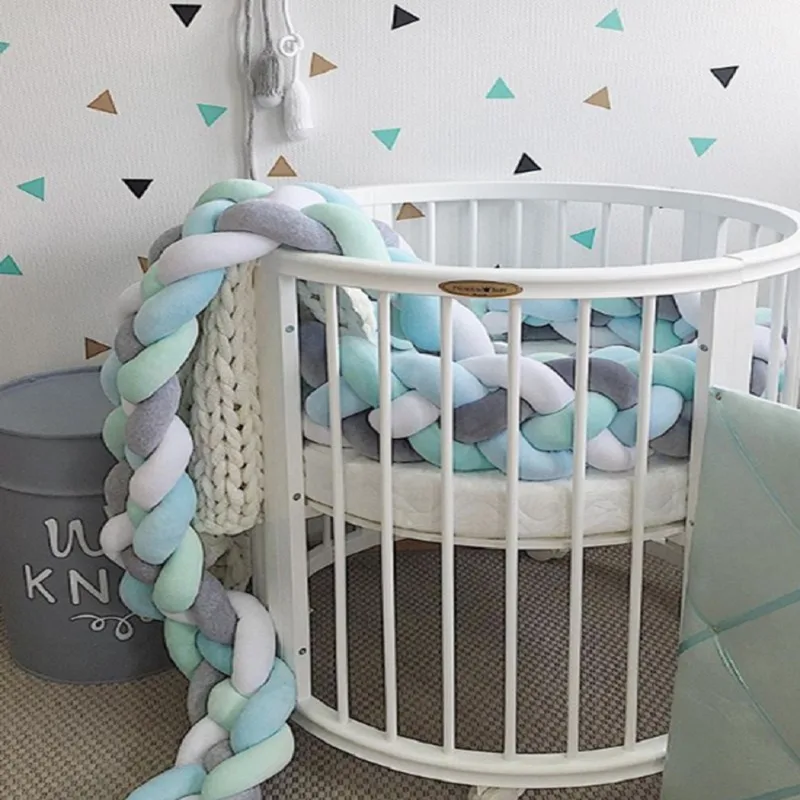 

Baby Bed Braid Knot Pillow Cushion for Infant Bebe Crib Protector Cot Room Decor Knot Pillow Cushion for Infant Crib Protector