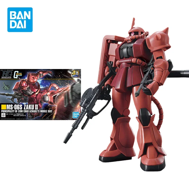 Bandai натуральная модель Gundam комплект аниме-фигурки HGUC 1/144 MS-06S ZAKUII фигурки героев
