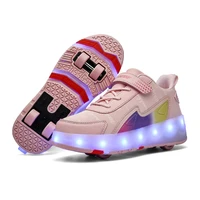 roller sneakers 4 wheels children girls boys baby 2022 gift fashion kids sports casual led light flashing outdoor skate shoes