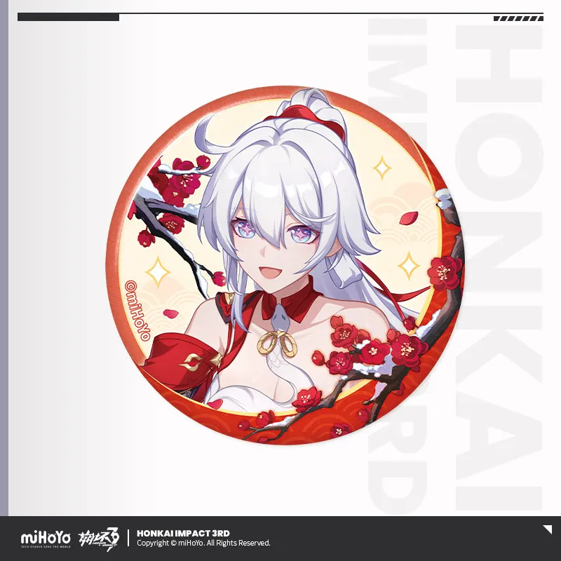 Фото Официальный значок MiHoYo Honkai Impact 3rd Kiana Kaslana Raiden Mei Elysia из серии Revelry of Dawn, жестяной значок, подарок для фанатов на Хэллоуин №3