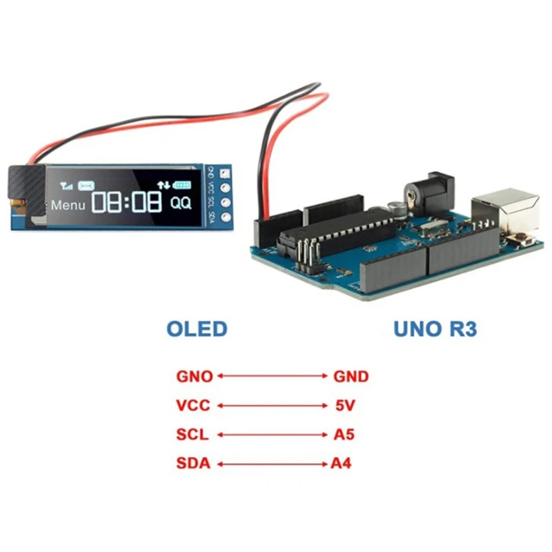 

0.91 Inch OLED Display Module IIC SSD1306 128x32 OLED Screen Driver DC 3.3V~5V For Arduino ESP32 AVR PIC STM32 For Raspberry Pi