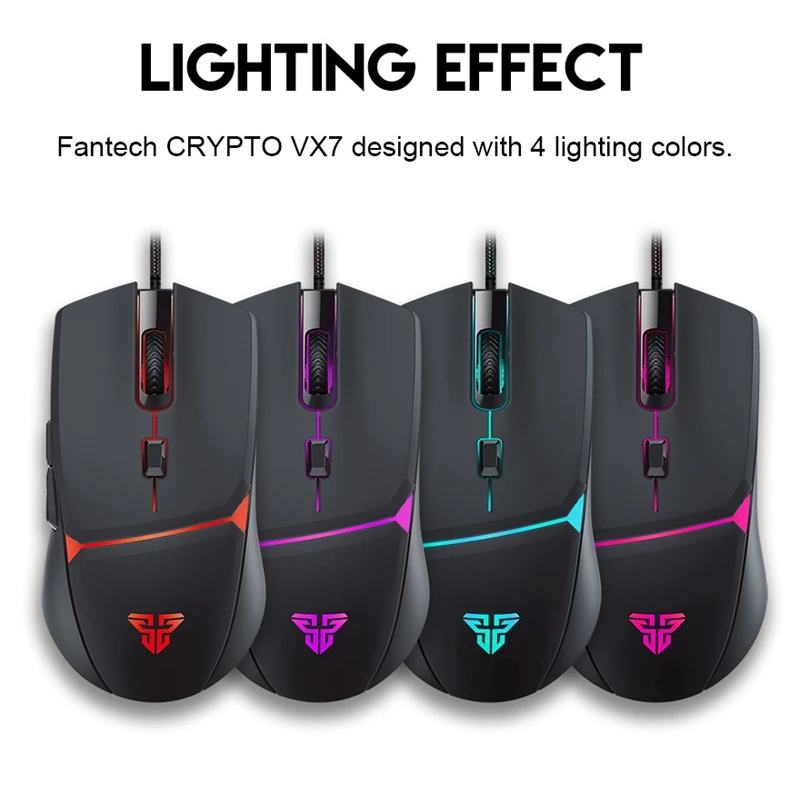 Мышь Компьютерная FANTECH VX7 игровая 8000DPI 4 цвета 6 светодисветодиодный |