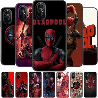 deadpool marvel clear phone case for huawei honor 20 10 9 8a 7 5t x pro lite 5g black etui coque hoesjes comic fash design
