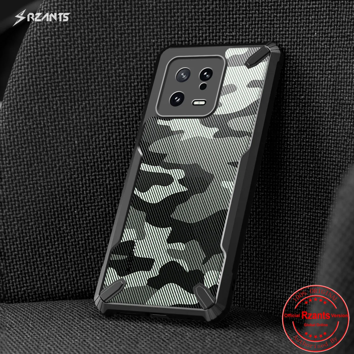 

Rzants для Xiaomi 13 Pro полупрозрачный чехол [Камуфляжный военный бык] тонкий прочный защитный чехол для телефона