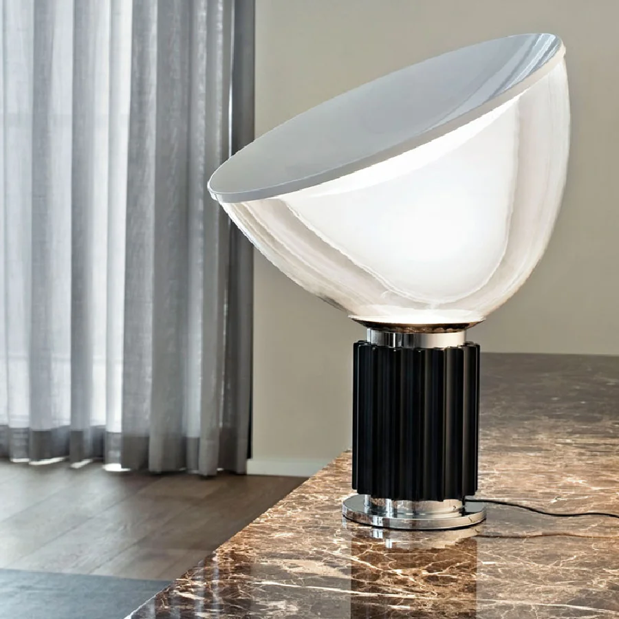 

Italy Designer Radar Table Lamp for Bedroom Bedside Lamp Study Black Silver Desk Lamp Living Room Decoration