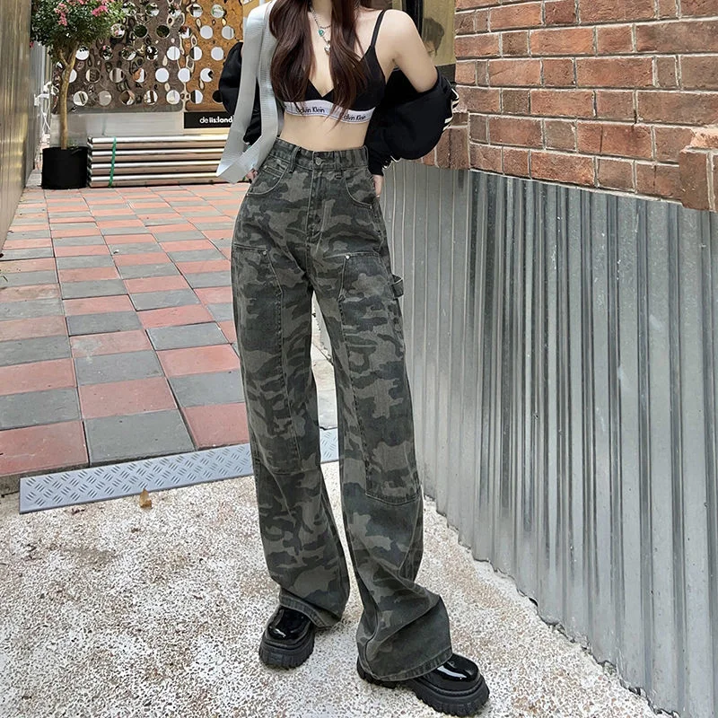 ILARES Female Clothing Women's Pants Korean Fashion Pant Jeans Women Jeans Woman High Waist Streetwear Y2k Vintage Clothes Cargo