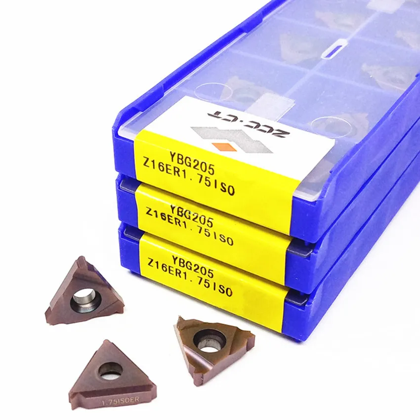 Z16ER0.5ISO YBG205/Z16ER0.75ISO YBG205/Z16ER1.25ISO YBG205/Z16ER1.75ISO YBG205 16ER ZCC.CT карбидные вставки ЧПУ 10