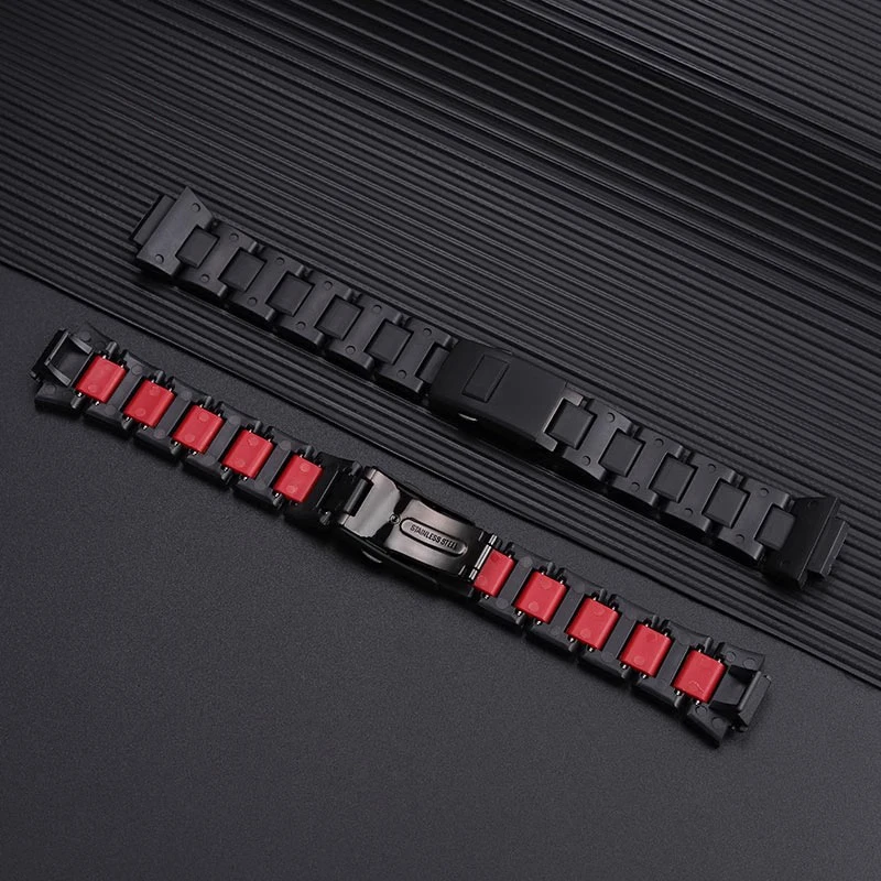 Фото Подходит для мужских часов Casio серии GW-B5600, DW5600, GW-M5610, DW6900, GA2100 с квадратным корпусом, из композитного пластика и стали, ремешок 16 мм. №2
