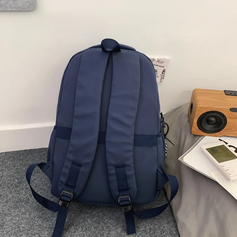 Est New Solid Color Large Capacity Shoulders Laptop Backpack Travel Nylon Waterproof Women Bagpack Mochila Unisex Book Bags Men