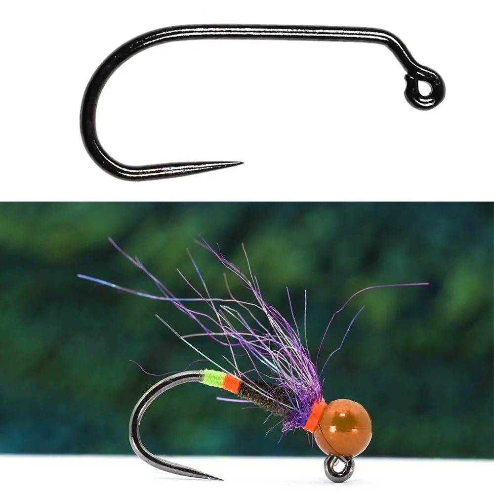 

10PCS Competition Barbless Fly Fishing Hook Dry Wet Flies Jig Fishhook Salmon Trout