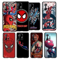 avengers spiderman marvel for xiaomi 11 11t 10t note 10 mi 9t ultra pro lite 5g funda silicone tpu black phone case coque cover