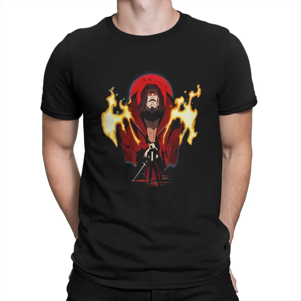 

Крутая Дизайнерская мужская футболка Castlevania Trevor Belmont TV, винтажные футболки с коротким рукавом и круглым вырезом, футболки из чистого хлопка с принтом