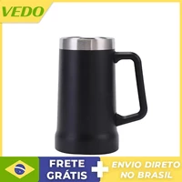 709ml black stainless steel beer mug with double layer vacuum insulation mug