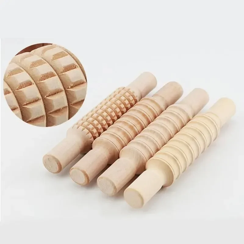 

Скалка с деревянной текстурой и прессованным рисунком