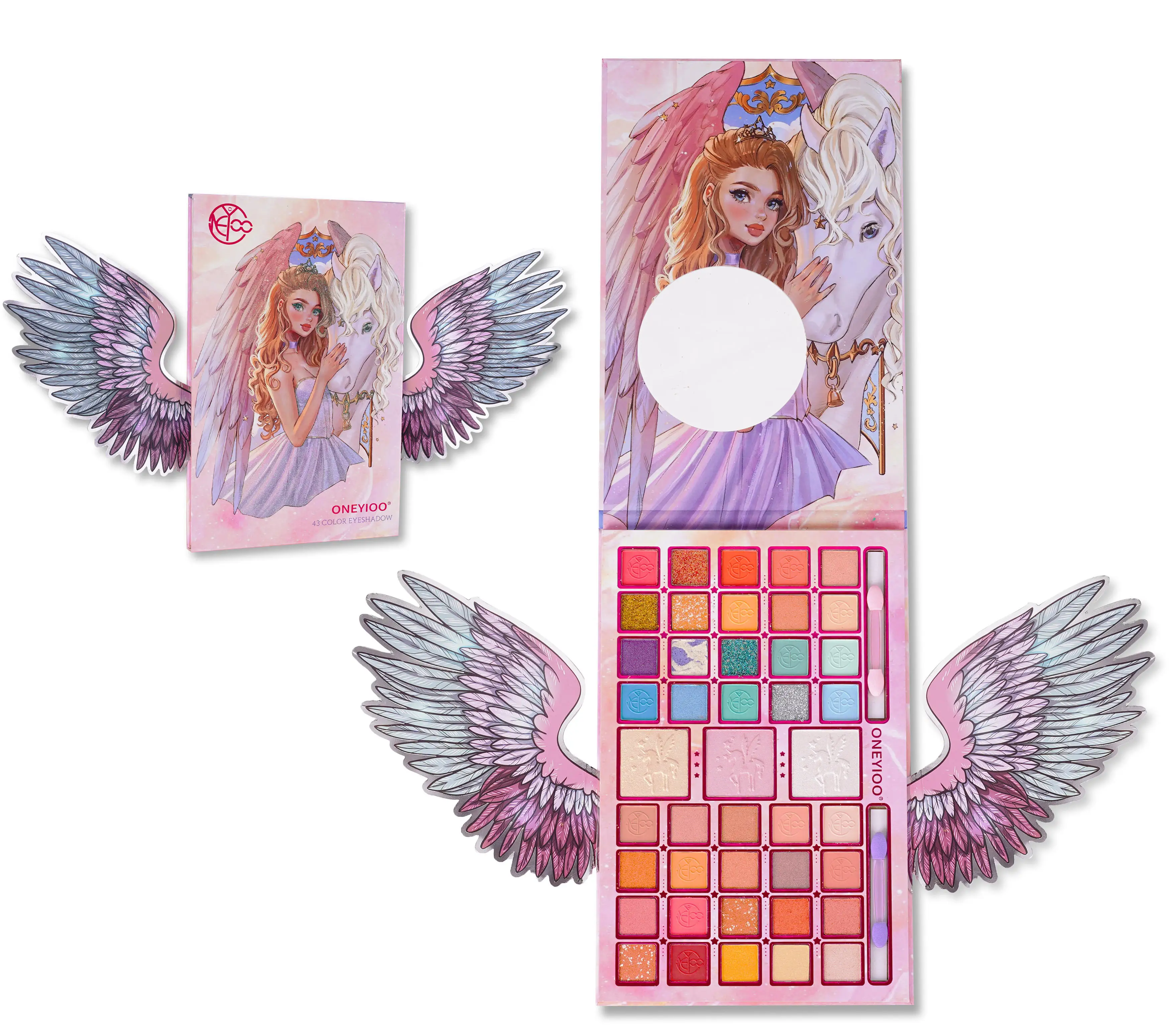 

IGOODCO cute big-eyed girl pattern 43-color pearlescent matte sequins multi-color large plate eye shadow palette makeup