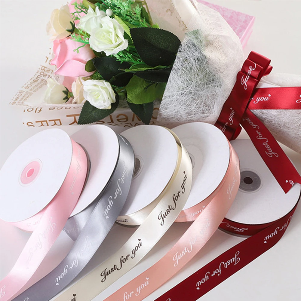 

45m Just For You Printed Polyester Ribbon 25mm for Wedding Christmas Festival Birthday Party Decorations DIY Card Gifts Wrapping