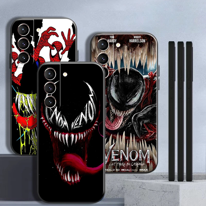 

Marvel Avengers Venom For Samsung Galaxy S22 Ultra S21 S20 Plus FE 5G S9 S10 Lite S10E Plus 5G Phone Case Back TPU Soft Carcasa