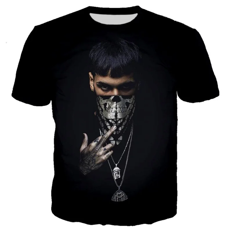 

Summer 3D printed pop singer anuel aa unisex t-shirt casual hard rock streetwear cool top for men and women