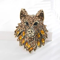 dmari women brooch vintage thinestones wolf horse lapel pins animals badge party accessories luxury jewelry2022
