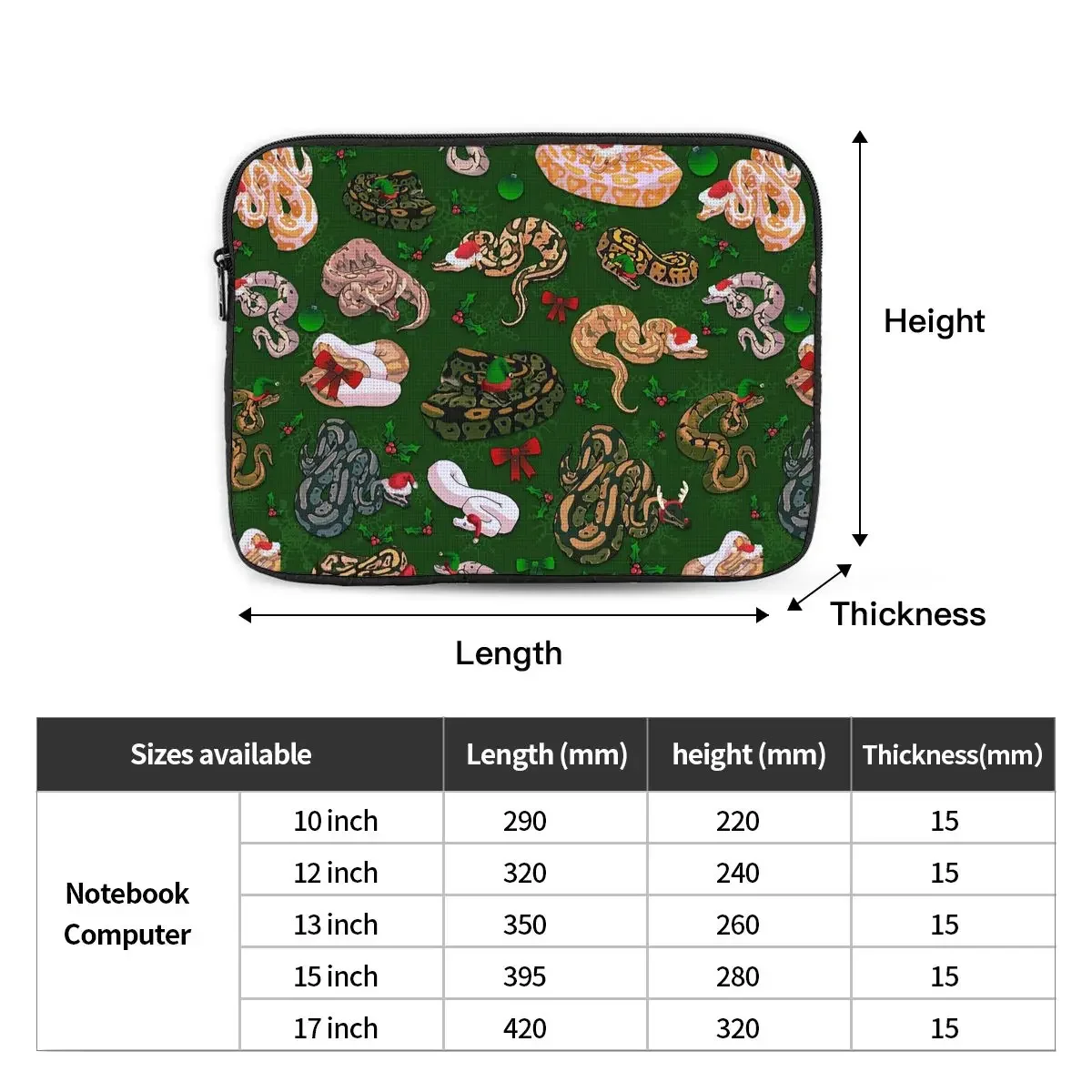 Ball Python Morph XMas Holiday Сумка для ноутбука Чехол 10 12 13 15 17 дюймов планшета