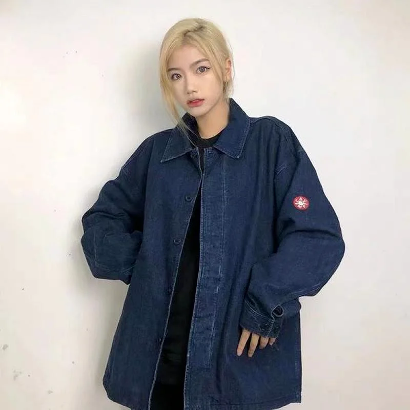 

22SS Retro Denim Washed Label Cavempt Jacket Men Women EU Size Heavy Fabric Cavempt Coat Fashion Autumn Winter Apex Legends