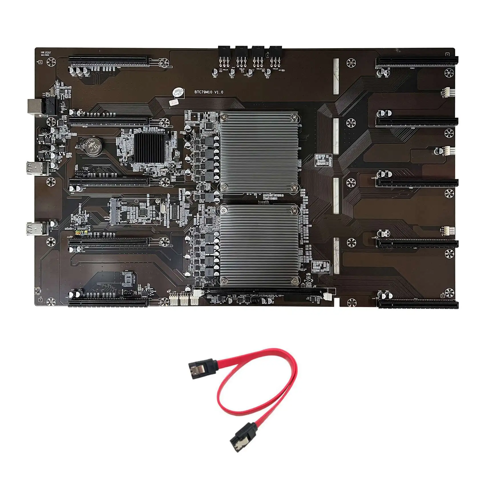 

Материнская плата X79 BTC для майнинга + кабель SATA 10XPCIE 8X слот GPU LGA 2011 DDR3 для майнинга ETH материнская плата X79 M10