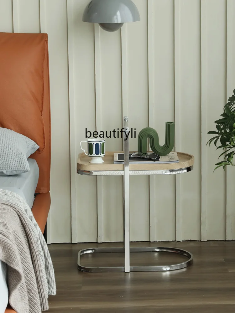 

GY Simple Modern Sofa Side Table Nordic Bedroom Bedside Side Table Movable Tea Table