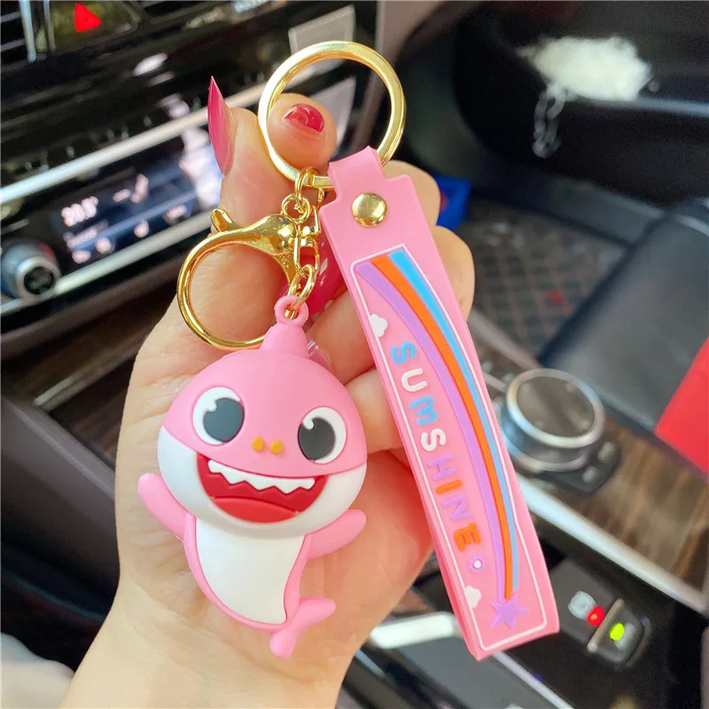 Картоонский аниме игровой милашка пластилиновая акула подвеска-брелок для ключей автомобиля, кольцо для ключей, подвеска для телефона и сумки, детские украшения в подарок.