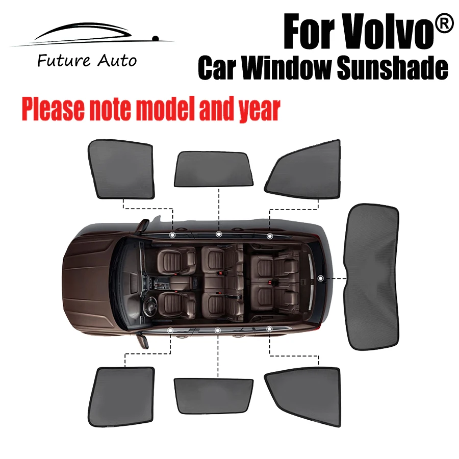 Custom Magnetic Side Car Window Sunshade For VOLVO S60 S90 XC60 XC90 V60 V40 Window Curtain Mesh Please Note Your Model