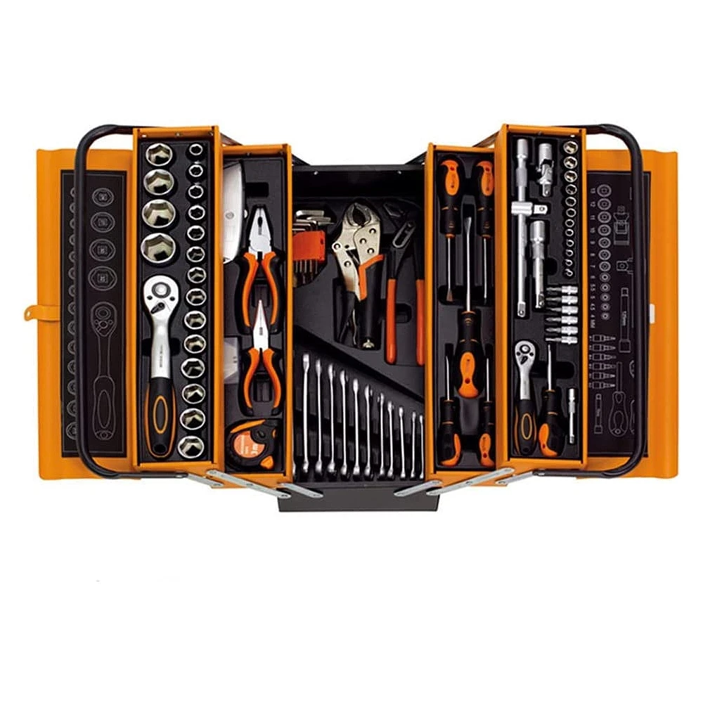 2022 New 85 Piece Mechanics Tools Kit Repair Tool Combination Package Mixed Tool Set Iron Toolbox Storage Case Wall Plate