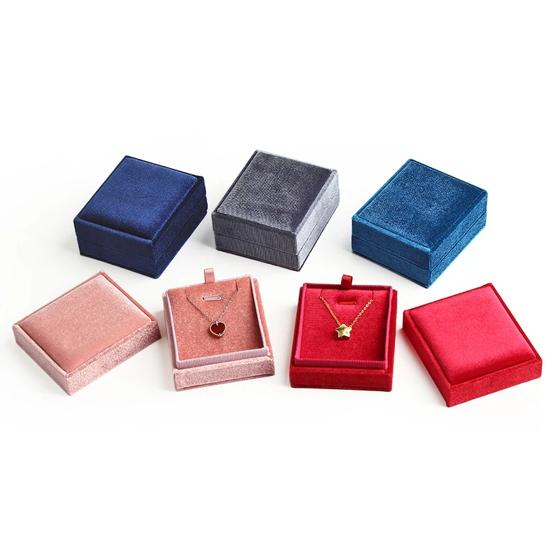 5Pcs High Quality Corduroy Jewelry Box Creative Propose Ring Gift Box Necklaces Rings Pendant Packaging Box Velvet Container
