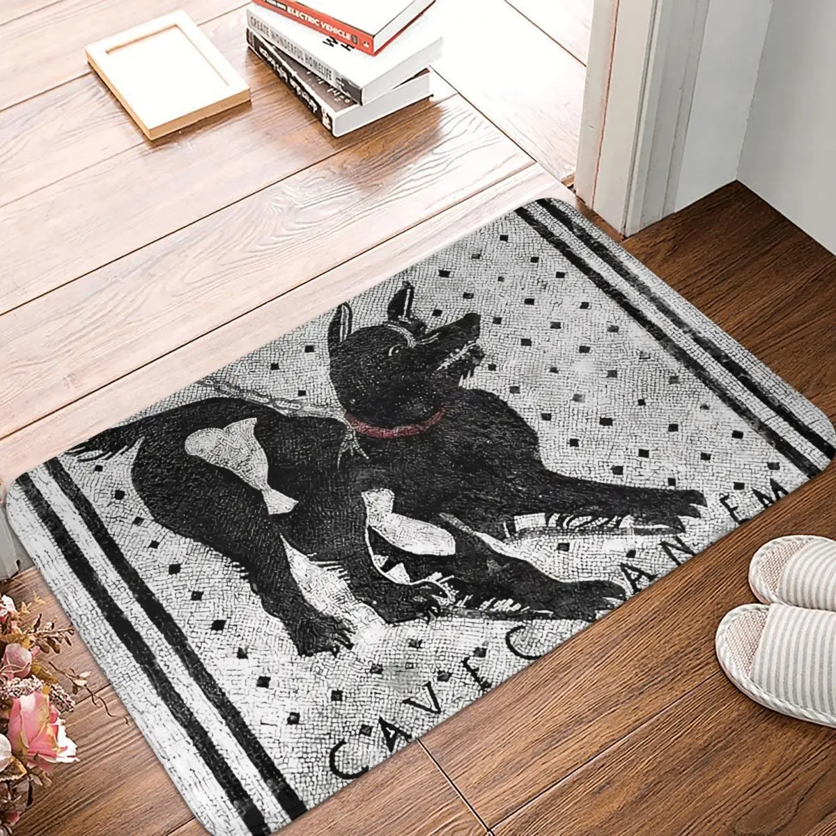 

Dog Non-slip Doormat Cave Canem Beware Of Dog Pompeii Latin Mosaic Bath Bedroom Mat Prayer Carpet Home Modern Decor