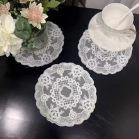 2022 new embroidery place tablemat cloth lace pad pot cup mug tea drink doilies coffee coaster christmas dining placemat kitchen