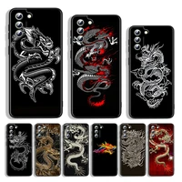 silicone cover creative design chinese dragon for samsung s22 s21 s20 fe ultra s10e s10 s9 s8 s7 s6 edge plus black phone case