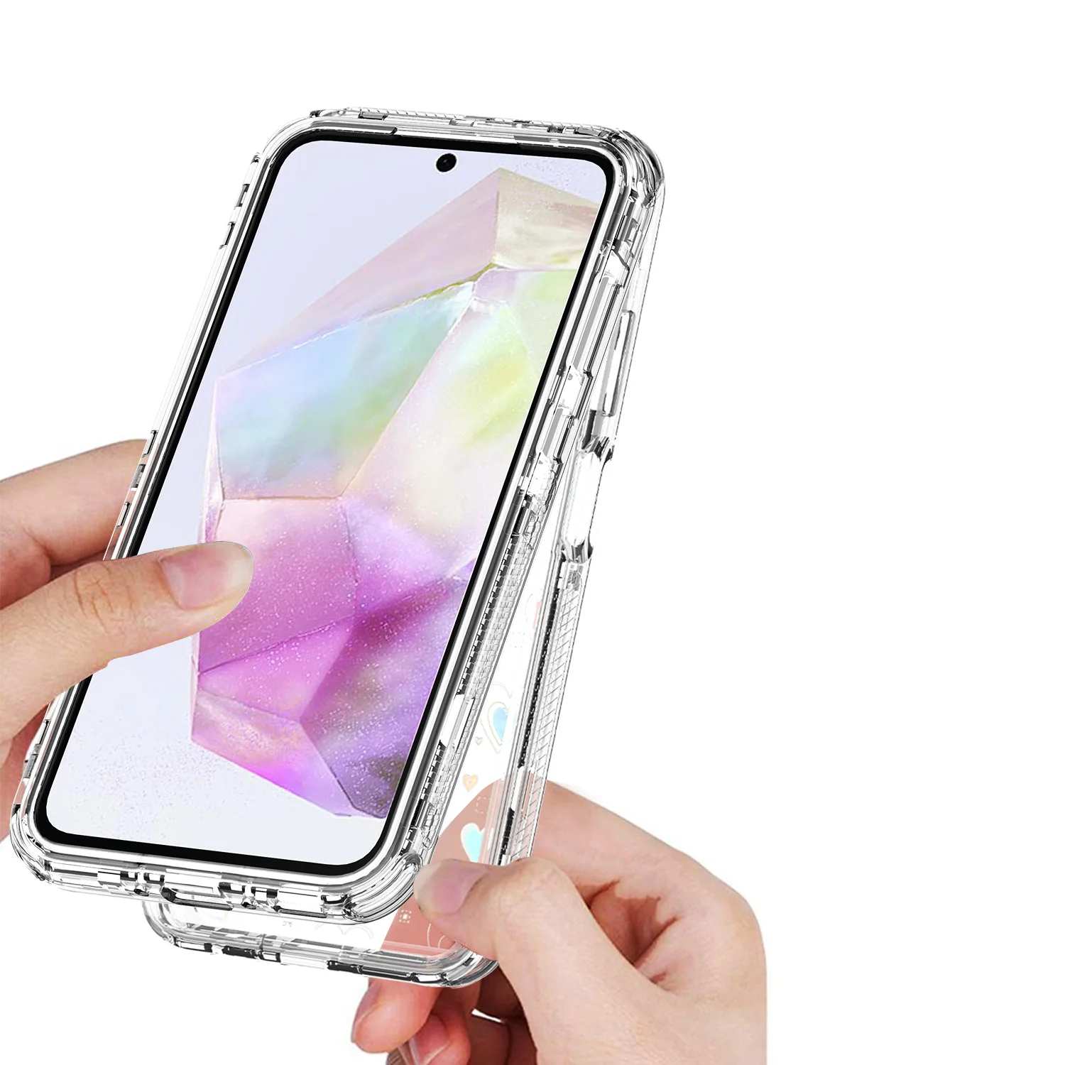 Фото Чехол для телефона с лазерным узором для Samsung Galaxy A37 A57 A07 4G, ударопрочная толстая задняя крышка без защитной пленки для экрана №4