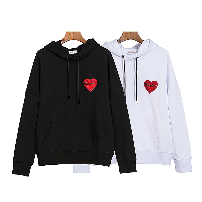 

Palm Angels 22SS Letter Logo Heart Shaped Hoodie for Men and Women, Blazer, Loose, Fashion, Simple, Boyfriend Gift