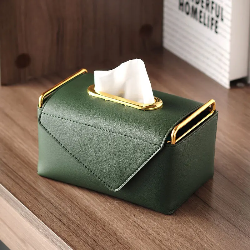 

Leather tissue box drawer box simple modern creative home living room light luxury high-end design sense napkin drawer box