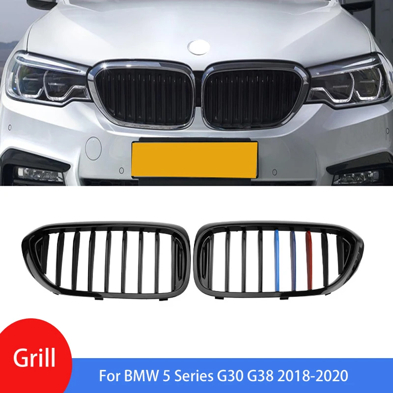

Решетки для переднего бампера автомобиля BMW 5 Series G30 G38 2018 2019 2020, гоночные решетки, цвет M, углеродное волокно