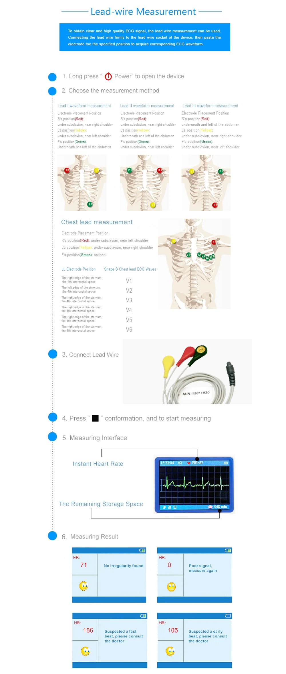 USB-кабель для отслеживания сердечного ритма и свинцового провода | Красота