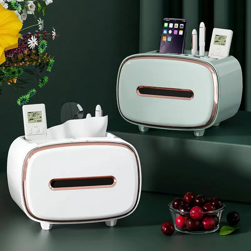 

Tissue Storage Box Napkin Holder Multifunctional Sundries Storage Ontainer Living Room Stationery Organizer Box for Home Office