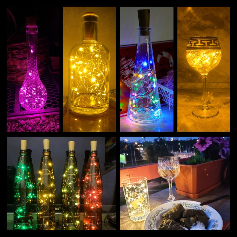 

5pcs Wine Bottle Light With Cork Fairy LED String Lights Christmas Garland Party Wedding Decoration Battery Lights Waterproof